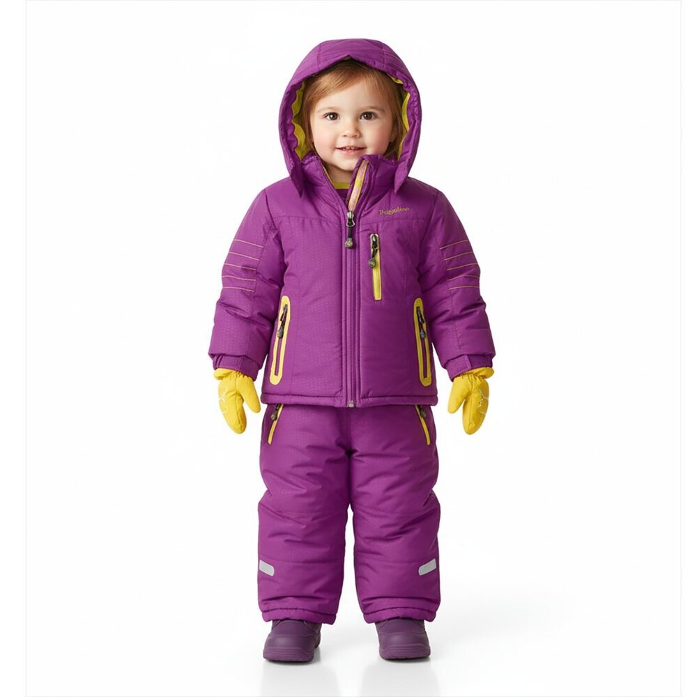 Rugged Bear Baby Girls Snowsuit-Style Winter Puffer Coat Hooded Jacket - Picture 2 of 9